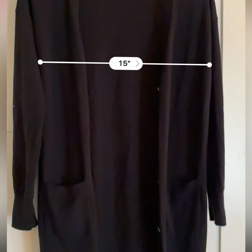 Nordstrom Signature Cotton and Cashmere Long Black Cardigan size XS